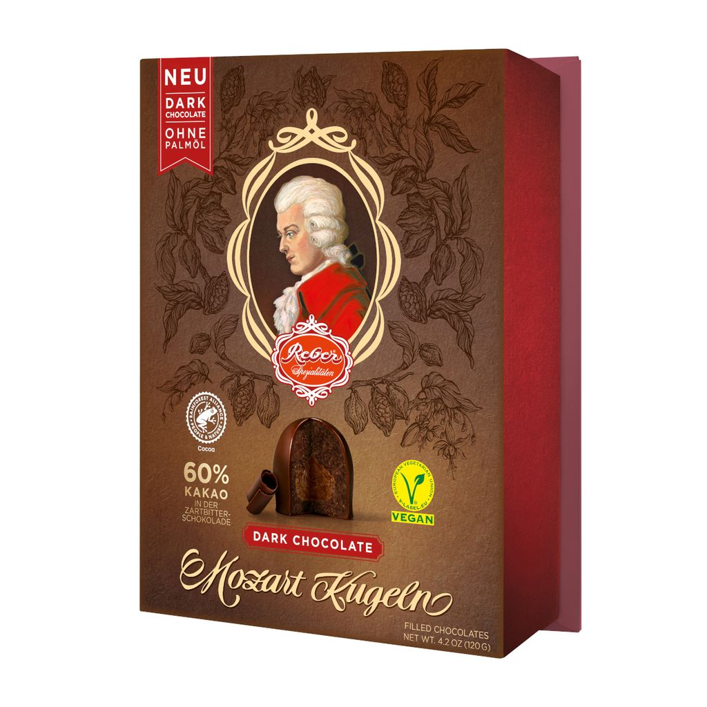 Reber Dark Chocolate 6er Barock aus Zartbitterschokolade Produktbild 