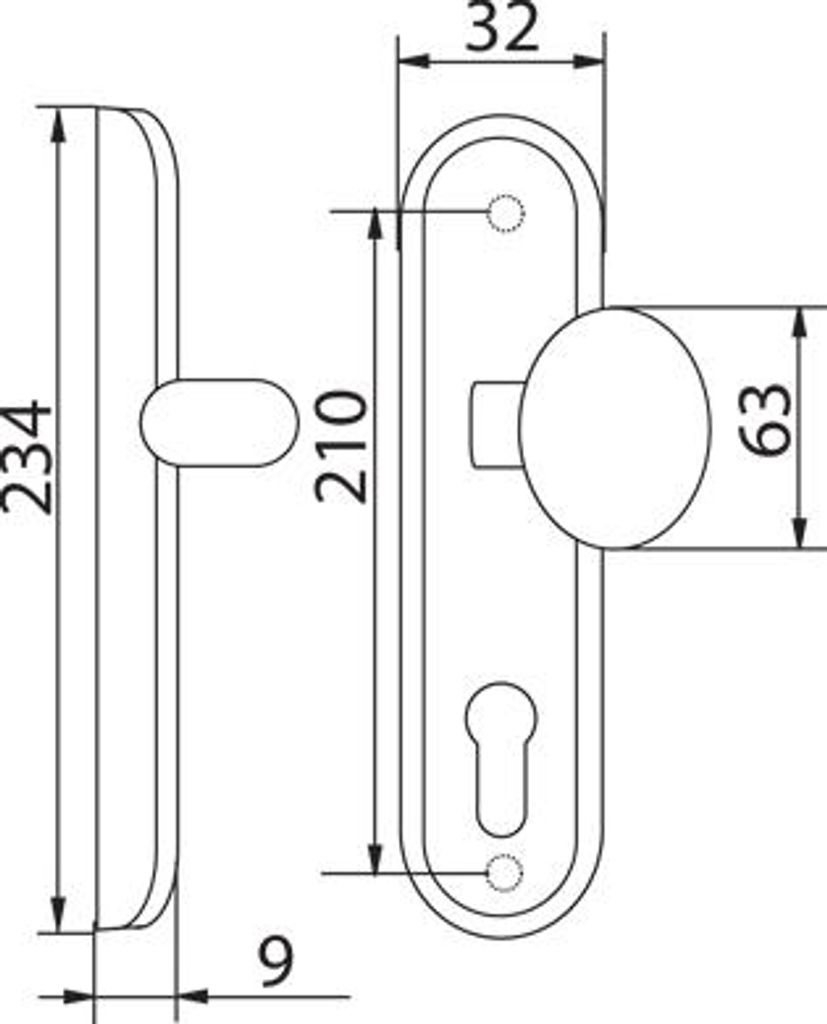 GAMAR DIANA 90 WB brauner Türgriff