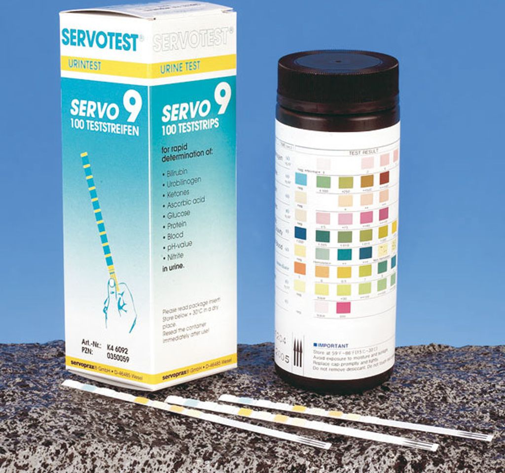 Servotest 9 Urinteststreifen Pack: 100 Teste | Packung (100 Stück)