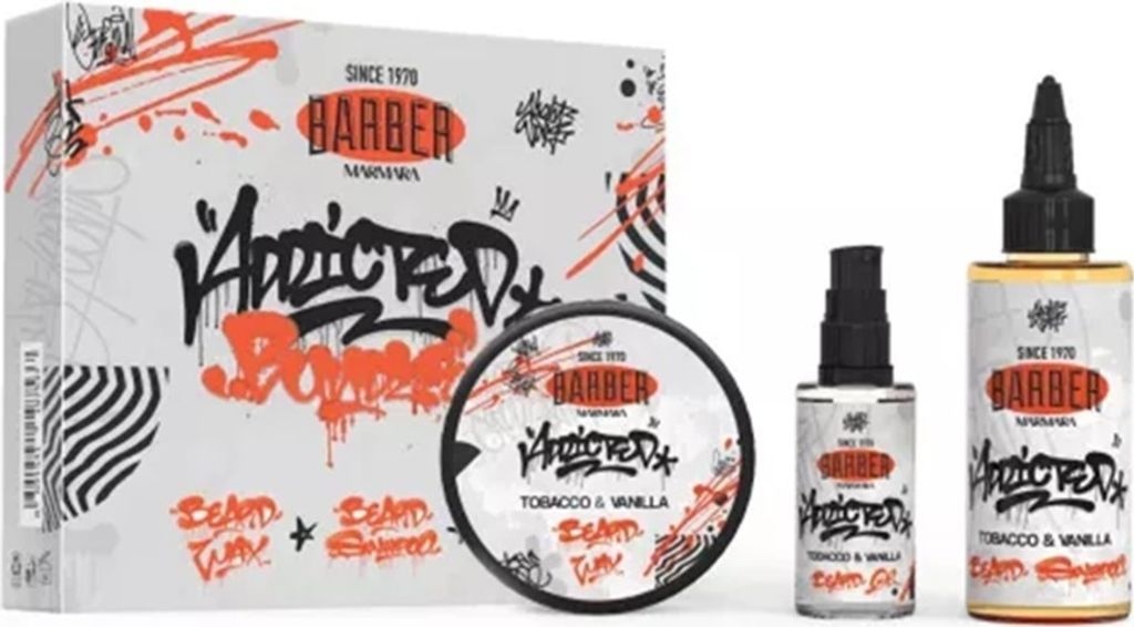 Marmara Barber Beard Set Tobacco & Vanilla Shampoo, Oil, Wax