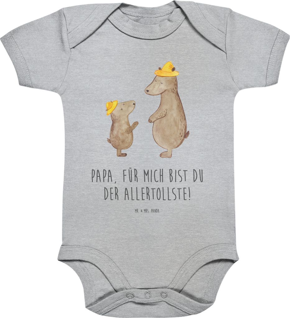 Mr. & Mrs. Panda Strampler Bären mit Hut 12. - 18. Monat - Heather Grey - Geschenk, Muttertag, Papa, Vater, Baby, Vorbild, overall, Vatertag, Baby...
