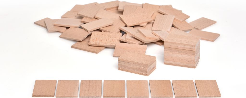 120 pezzi di mattoncini di legno rettangolari piatti | 50 x Immagine del prodotto 