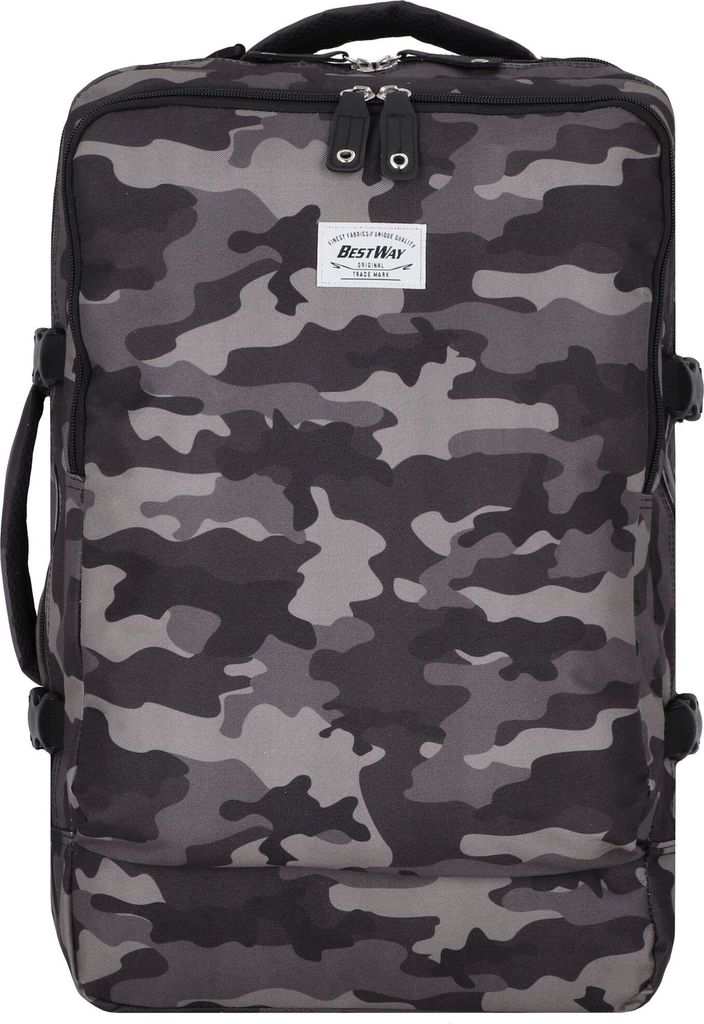 BestWay Reiserucksack #Cabin Pro Print *schwarz/mittelgrau Produktbild 