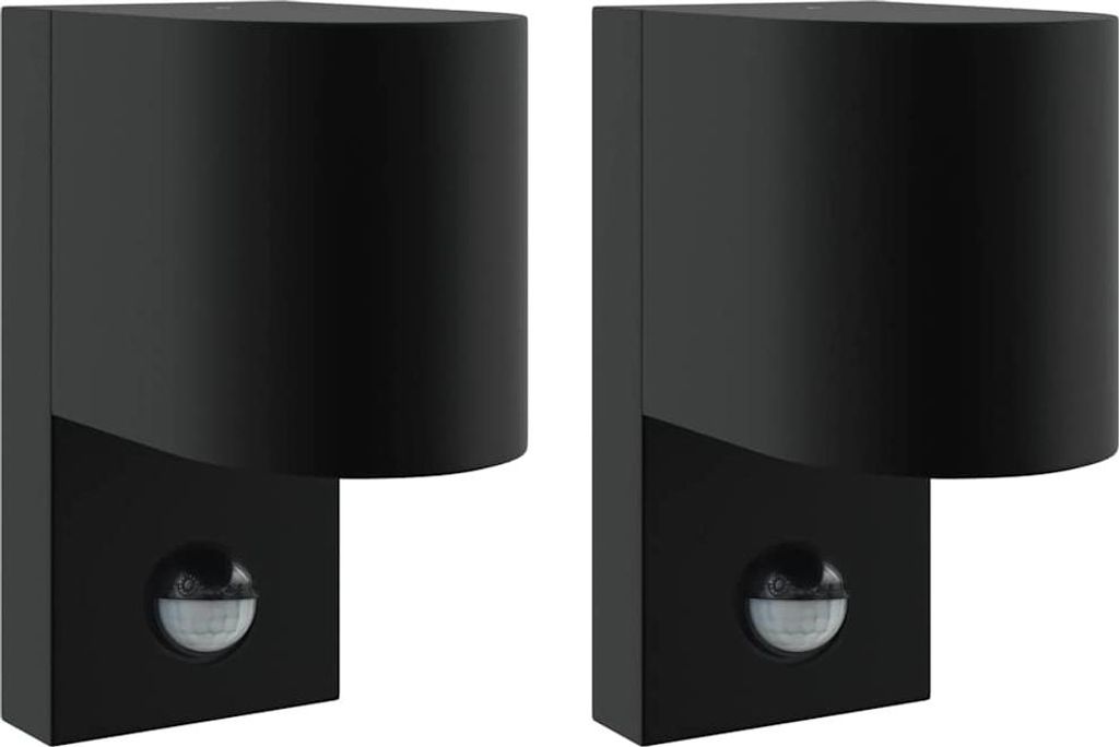 Außenwandleuchte 2 pcs Schwarz 12 x 7 x 15 cm Edelstahl