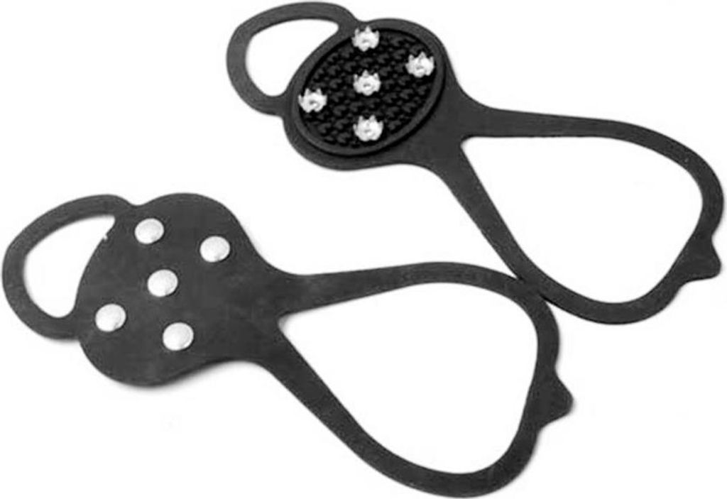 Paar Outdoor-Spikes, Silikon-Sohlen mit 5 Zacken, Schwarz Größe M (35-41) für Eis und Schnee