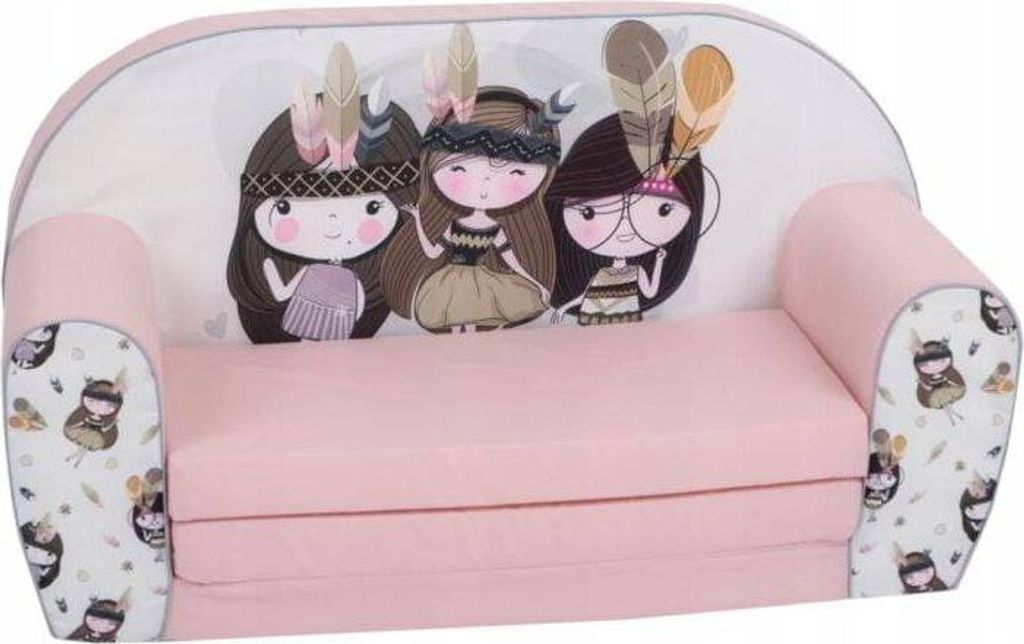 Indisches Kindersofa Klappsofa Baumwolle für 2 Kinder, 35x78x42 cm, ausgeklappt 80 cm
