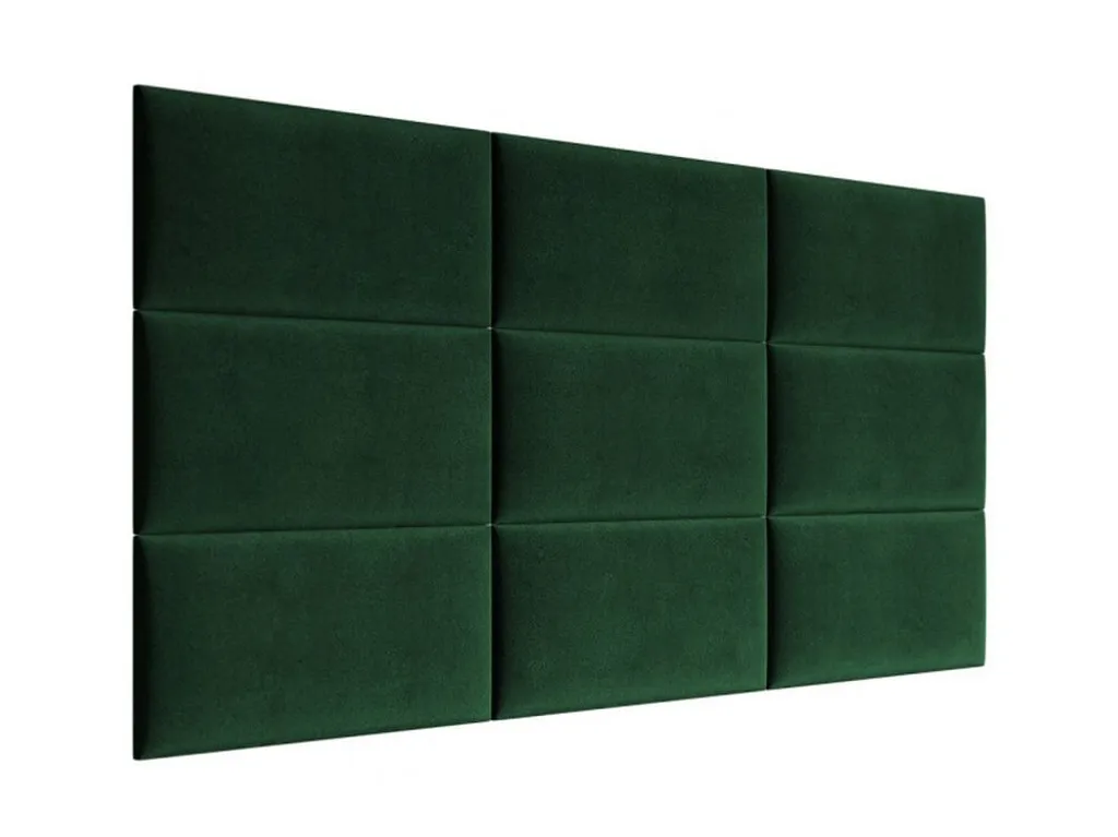 Panneau mural capitonné 60x30 vert - Cache misère décoratif et doux - 3