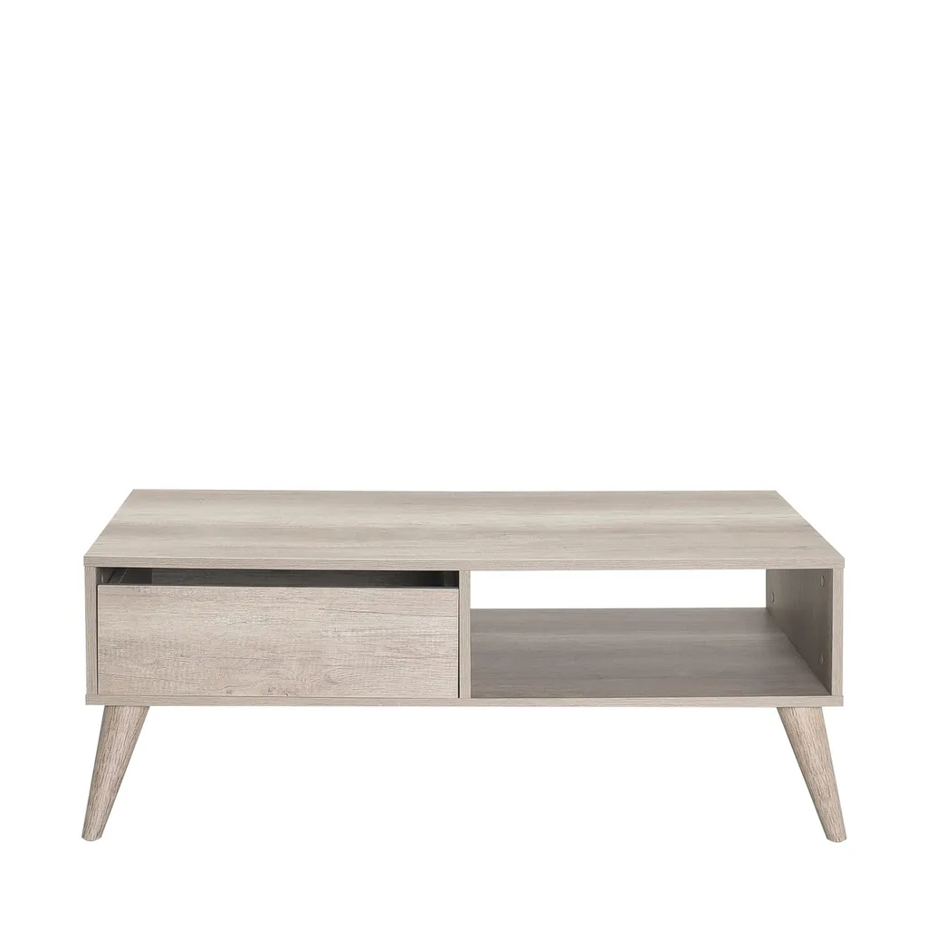 Table Basse Noyer Clair 110 cm Anti-Rayures Skye Decor pour Salon Chic