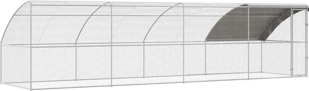 vidaXL Hühnerkäfig 4 pcs Silber 800 x 200 x 200 cm Stahl und PE