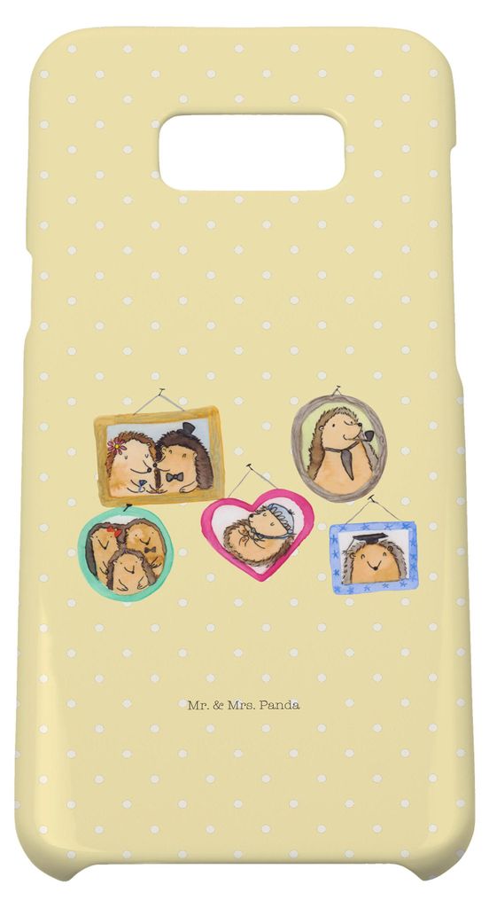 Mr. & Mrs. Panda Samsung Galaxy S8 plus Handyhülle Igel Familie - Gelb Pastell - Geschenk, Hülle, Schwester, Bilder, Handy, Handycover, Liebe, Mu...