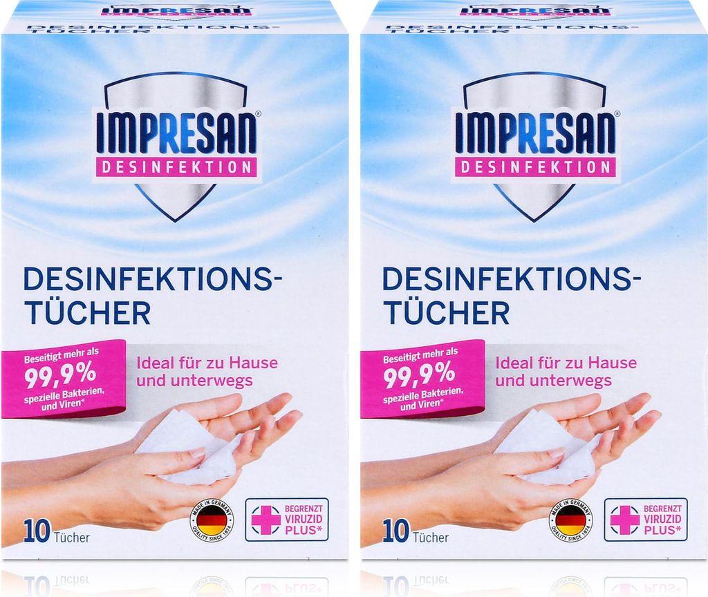 Impresan Desinfektions-Tücher 10 stk. - Ideal für unterwegs Produktbild 