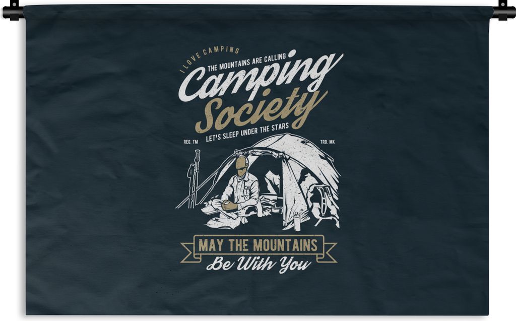 MuchoWow Wandteppich Wandbehang Zelt - Camping - Vintage 120x80 cm Tapisserie Dekoration Wandtuch - Wanddekorationen - Wandtücher