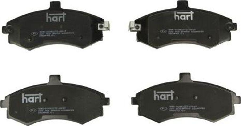 HART 223 169 Bremsbelagsatz, Scheibenbremse OE 581012SA31 kompatibel mit Elantra, Matrix