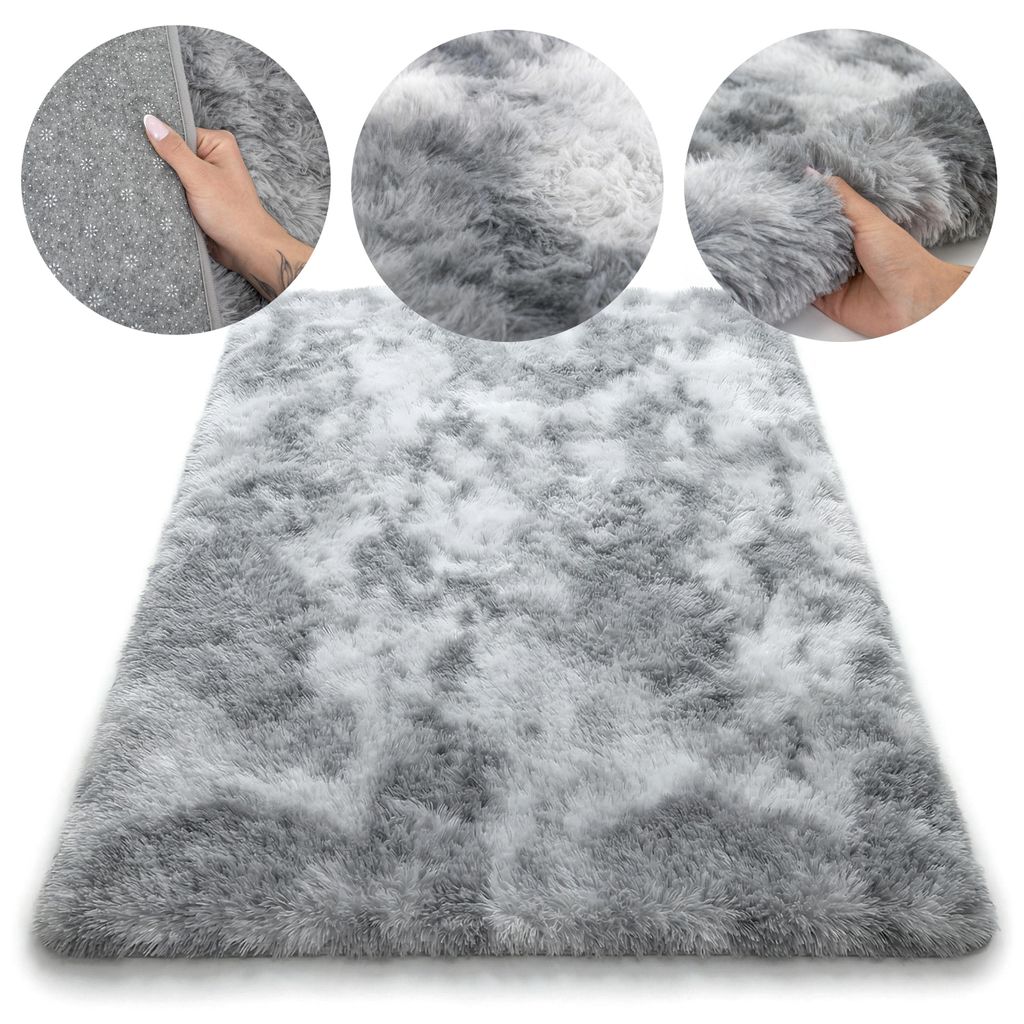 Domarex Flare Shaggy Teppich Eco Rabbit Fur Wohnzimmerteppich Hochflor Mit Antirutsch Für Schlafzimmer & Kinderzimmer, 120x170 cm
