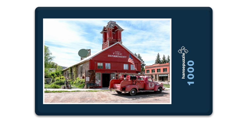 hansepuzzle 19583 - Feuerwehr Puzzle, 1000 Teile, Gebäude, 60,0 x 46,0cm mit hochwertiger Aufbewahrung, Kartonbox und wiederverschließbarem Beutel