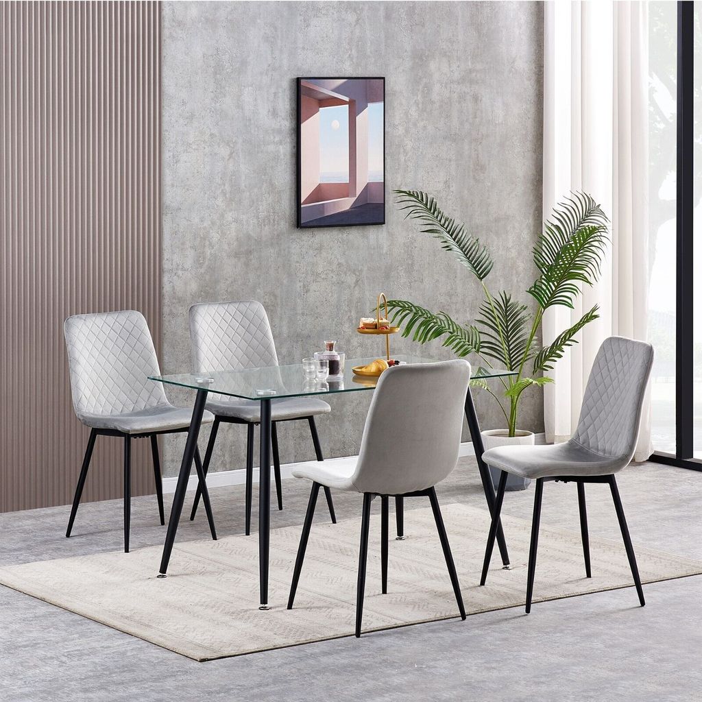 Esszimmerstühle LEXI im 4er Set, mit Samtbezug & Produktbild 2