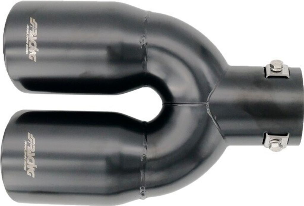 Simoni Racing TRX/92N Auspuffblende Endrohr Blende Ø76mm 240mm Rund V-Form Schwarz Edelstahl