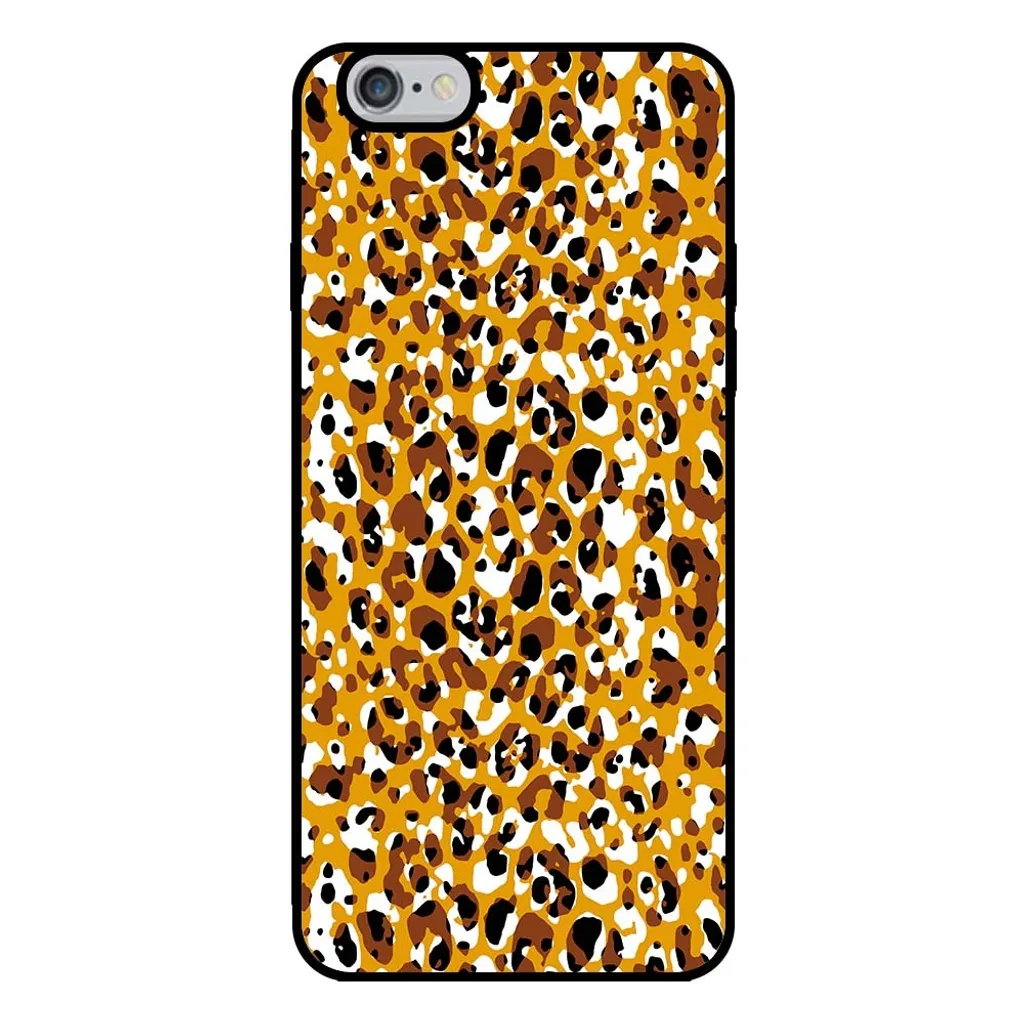 Custodia iPhone 6/6s TPU Stampa Pantera e Bradipo | Cover Marrone Antiurto