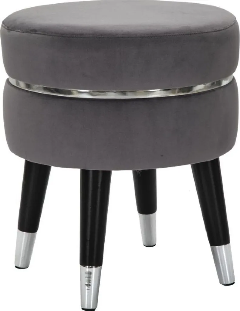 Offerta Sgabello Paris Mauro Ferretti Velluto Grigio Argento Ø 35