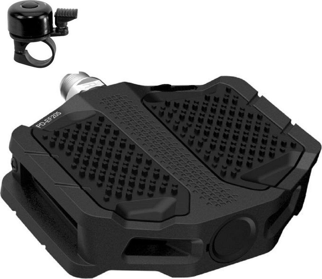 Shimano Pedal PD-EF 205 in Schwarz inkl. Fahrradklingel