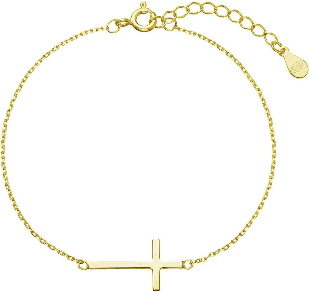 Bracelet croix en plaqué or pour cadeau de communion ou baptême chic