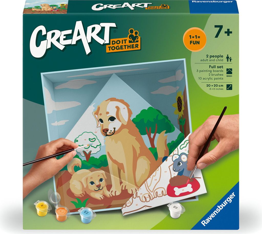 Ravensburger CreArt - Malen nach Zahlen 25866 - Do it together: Hunde - für Erwachsene und Kinder
