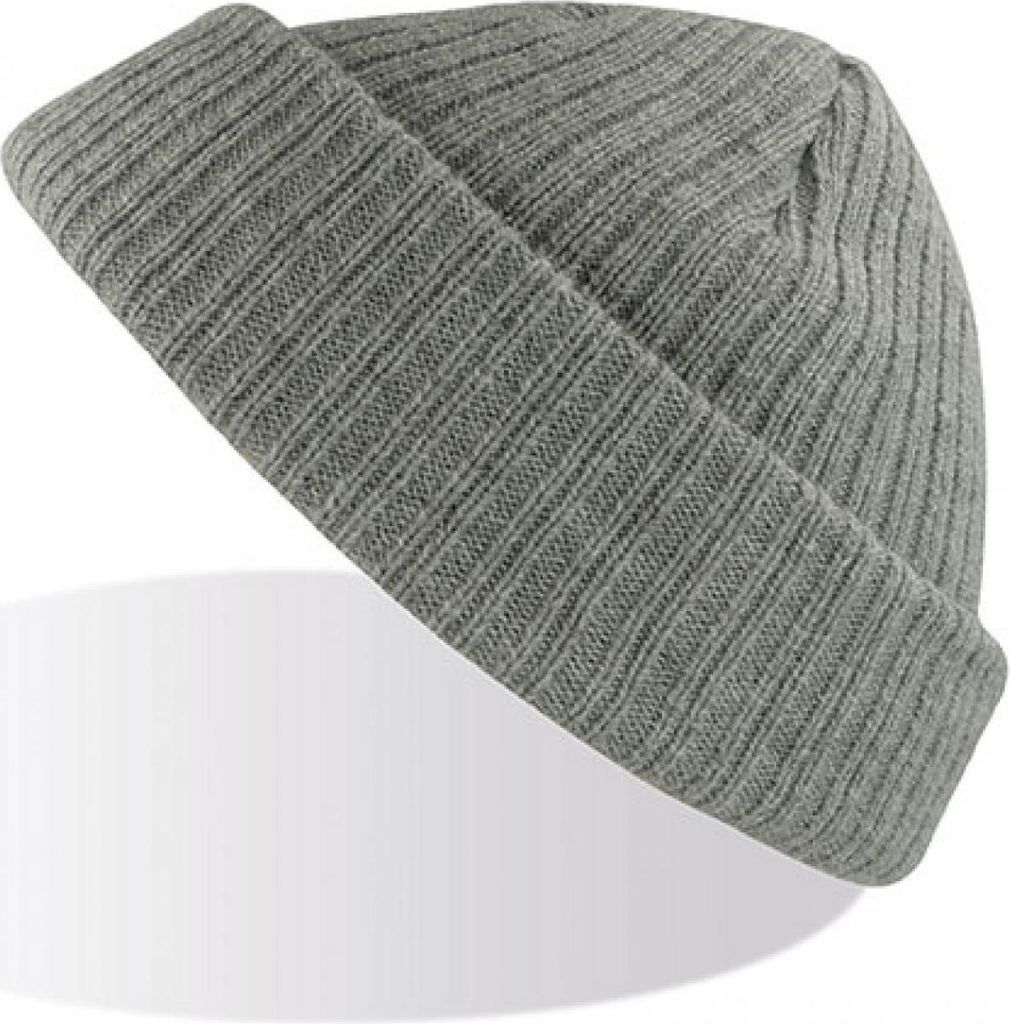 Atlantis DOCB | Docker Beanie - Sechs Steppnähte - Farbe: Light Grey Melange - Größe: One Size