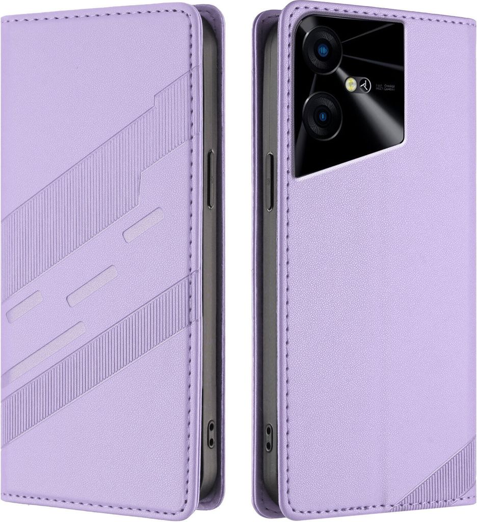Hülle für Tecno Pova Neo 3, Kunstleder Brieftaschen Handyhülle mit Kartenfach und Standfunktion Violett