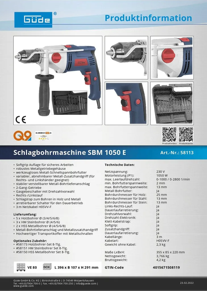 Perceuse à percussion SBM 1050 E : la solution pour percer le béton dur - 6