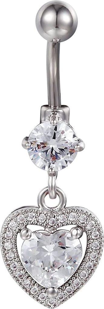 Karisma Edelstahl Bauchnabelpiercing Anhänger Herz Banana Zirkonia - HB141 - Roségold