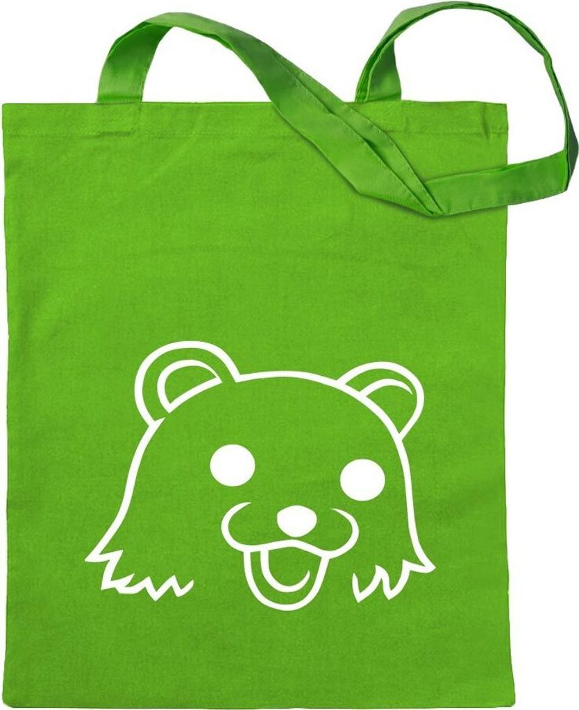 Kiwistar - Baumwolltasche - hellgrün - Pedobär/Pedobear - Tragetasche Stoffbeutel Umhängetasche langer Henkel