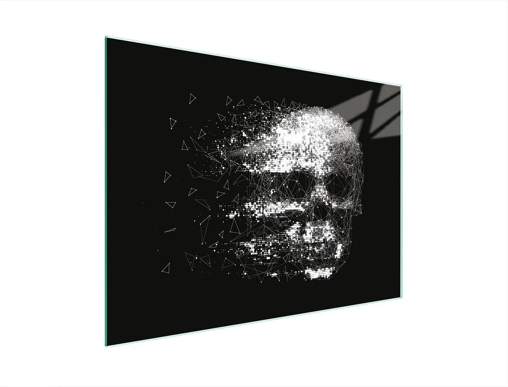 Tagliere Multiglass 30x22 cm Skull Nero - Piastra Copriforno in Vetro