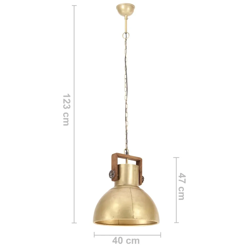 Lampada Sospensione 40 cm Ottone Industriale E27 - Metallo di Qualità - 10