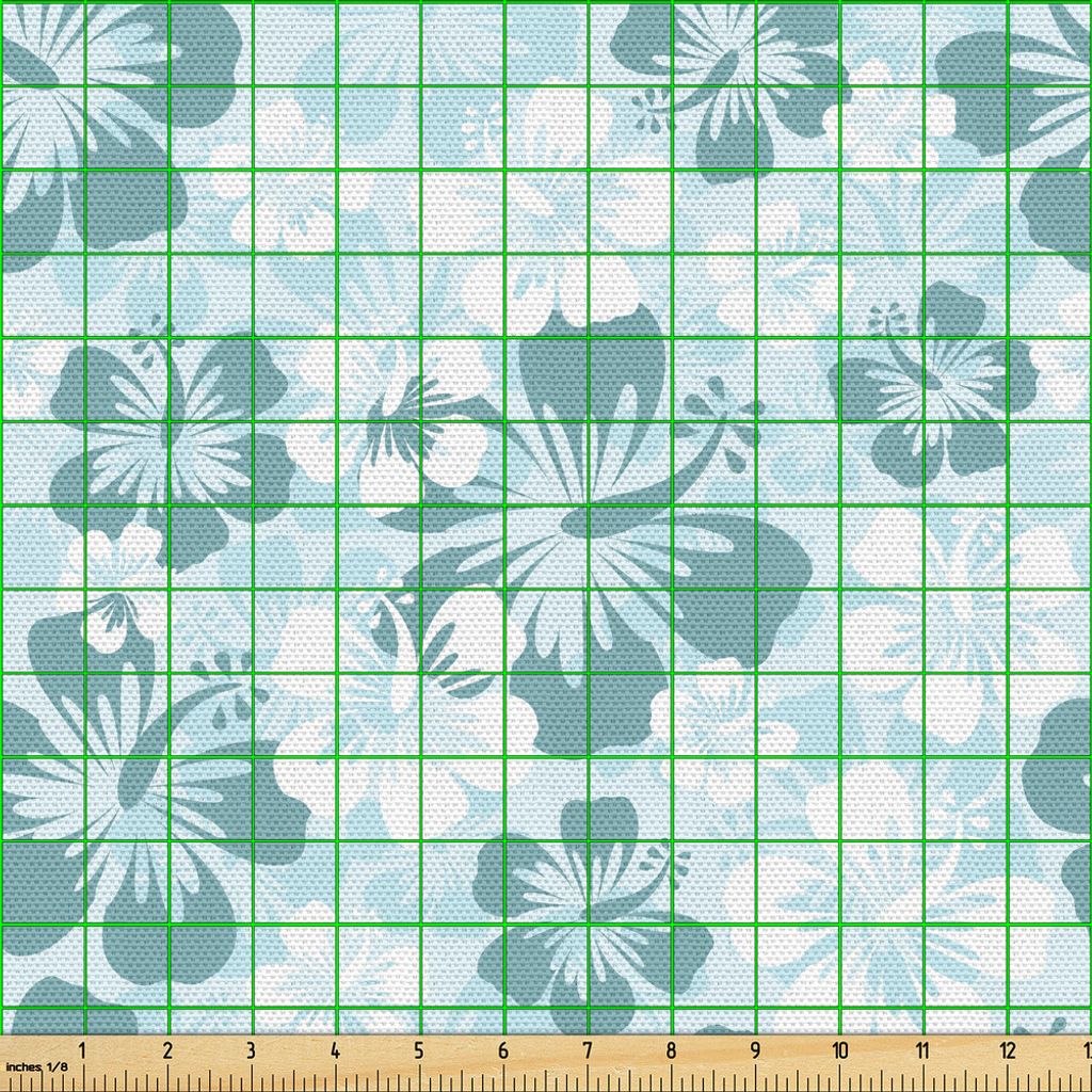 ABAKUHAUS Hawaii Gewebe als Meterware, Blumen-Schattenbilder Frühlings-Saison verblaßte Blumenanordnung, die Natur blüht, 2 M (148 x 200 cm), Bl...