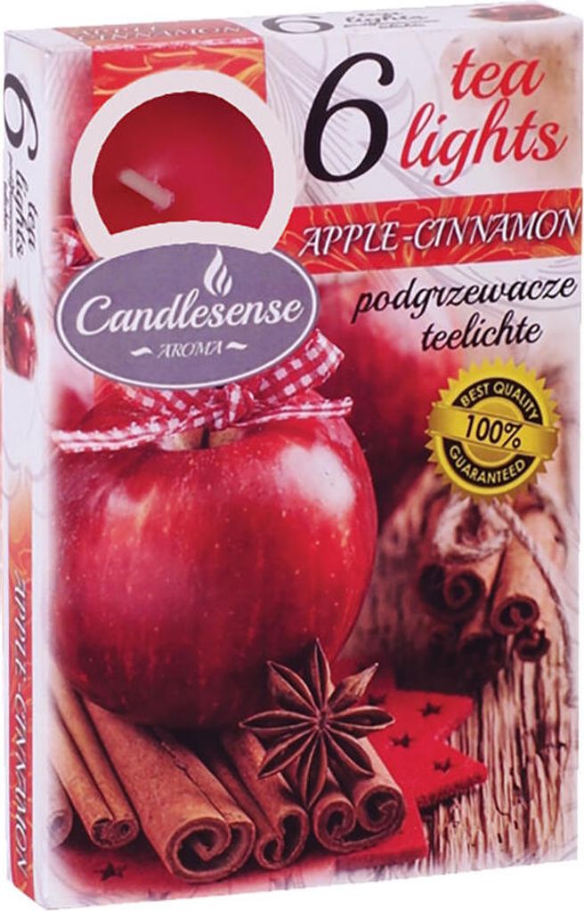 Apfel-Zimt-Tee-Duftkerze (6 Stück) (Brenndauer 6x3-4 Stunden)