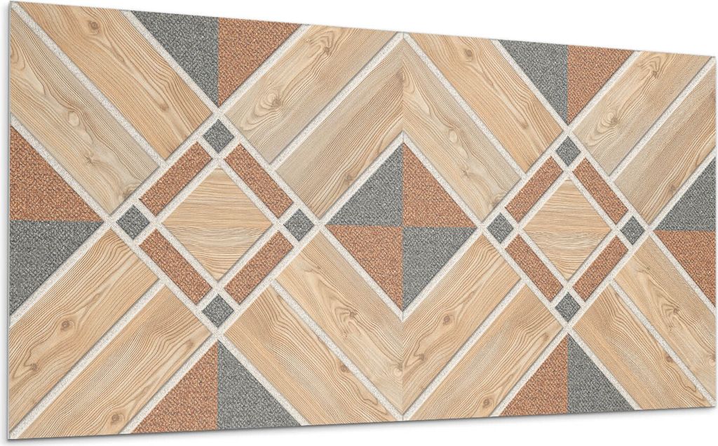 Geometrisches Muster Mit Holz – Selbstklebende Fliesen – Wandverkleidung – Wandpaneel – PVC Fliesen – Vinylflisen – PCV Flisen – Selb...