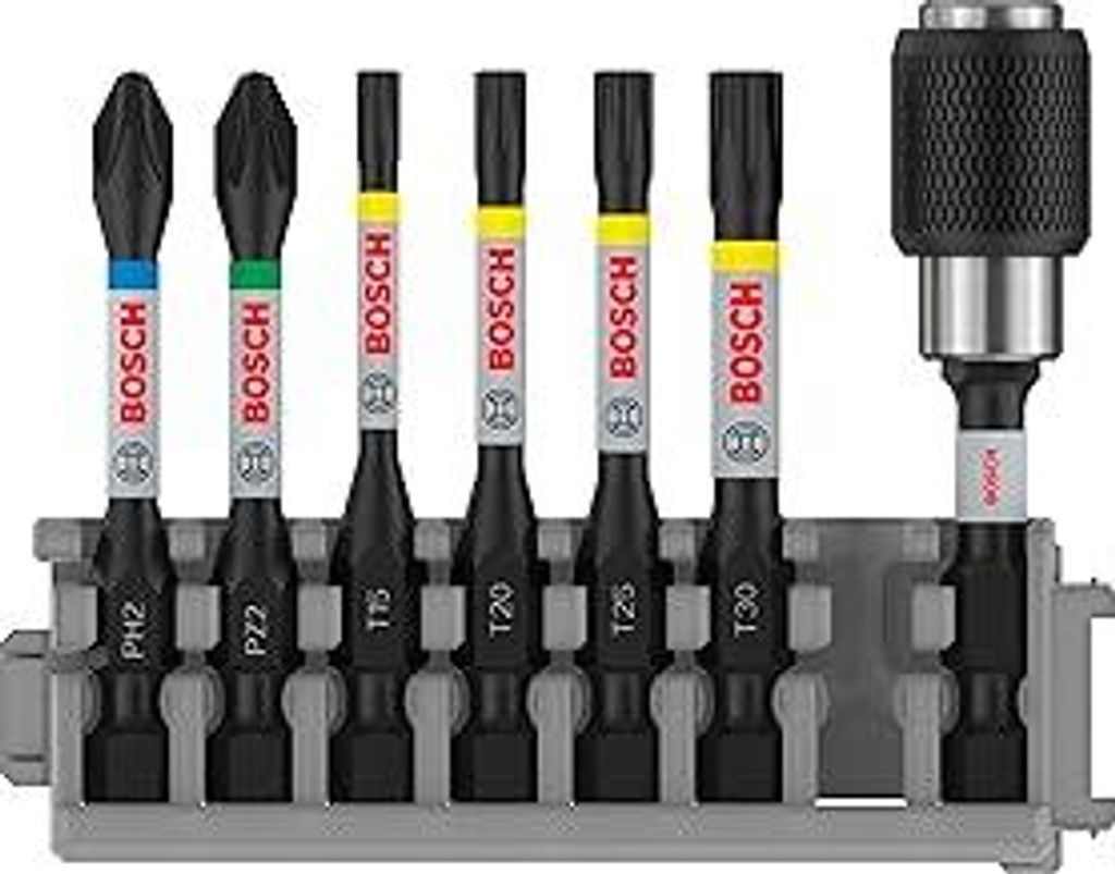 Bosch 8x PRO Impact Set mit Quick Change-Bithalter und Pick and Click-Index (170 x 120 mm, Professional Zubehör Schraubendreher, Schraubendreher)