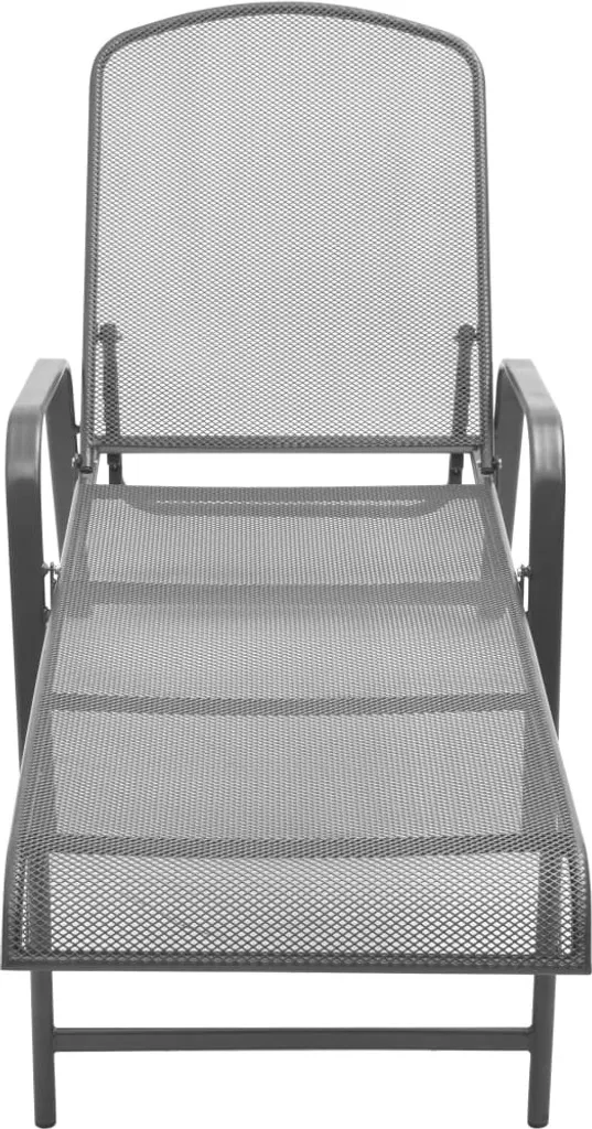 Bains de soleil en acier anthracite avec dossier réglable et table - 3