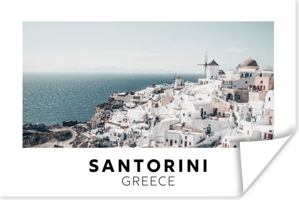 MuchoWow Poster Griechenland - Santorin - Wasser 180x120 cm - Fotoplakat