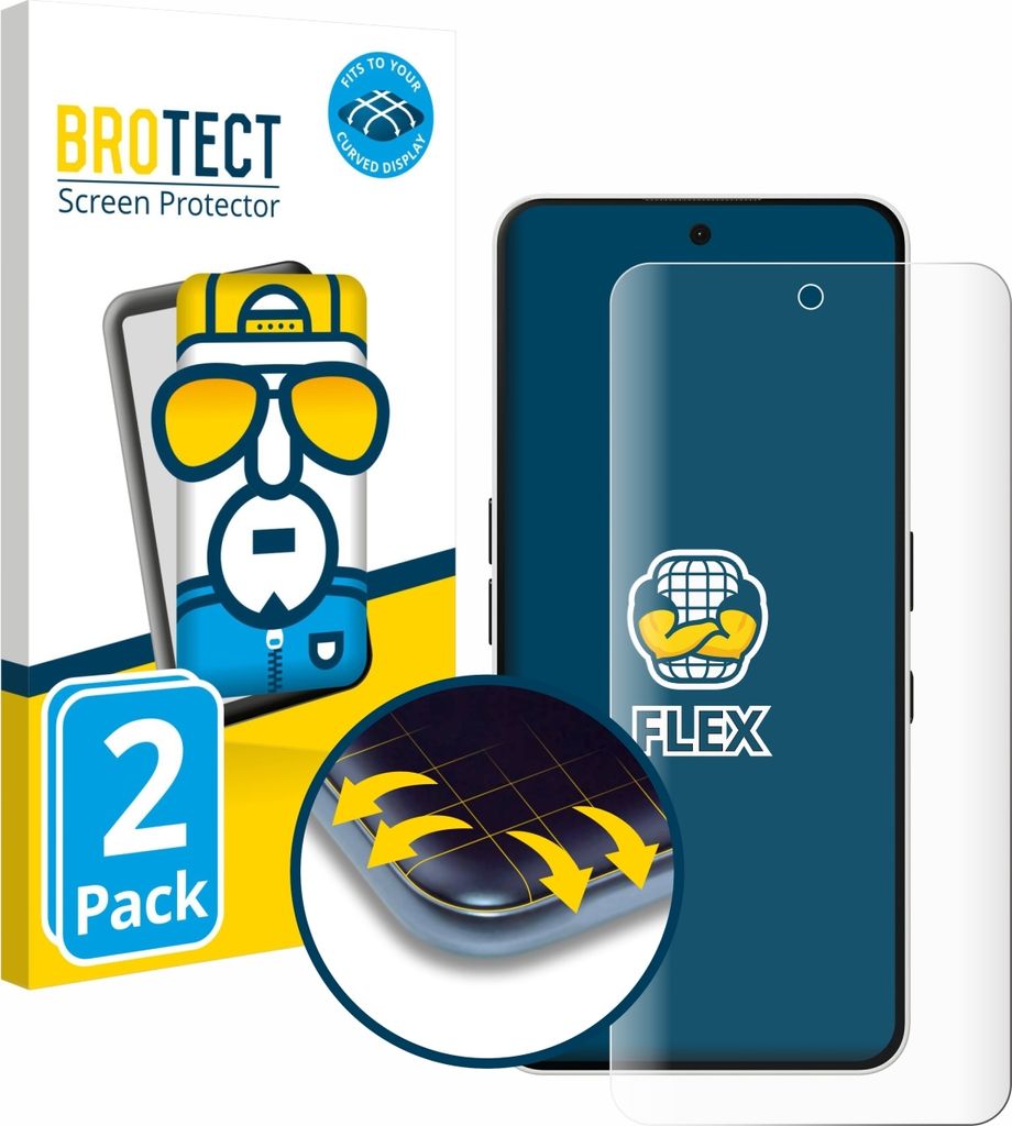 2x BROTECT Fullscreen Schutzfolie für Nothing Phone (3a) Displayschutz Folie Fullcover Klar Transparent