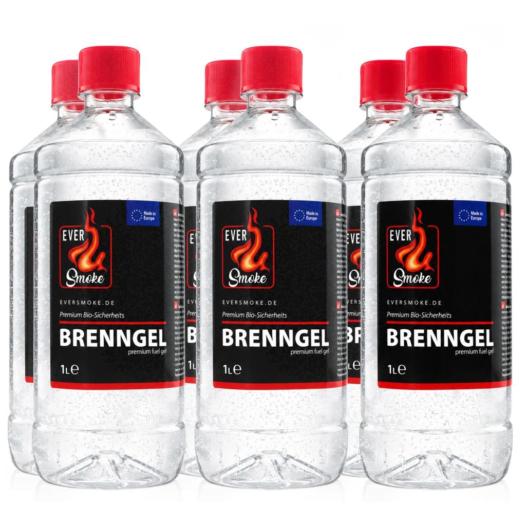 Eversmoke Premium Brenngel 6x 1 L – Sicherheits-Brenngel Produktbild 