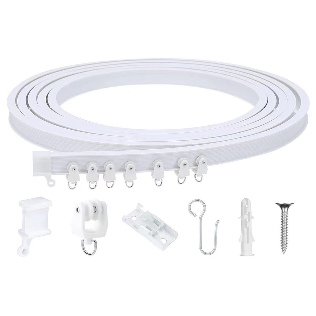 Flexible Vorhangschiene 3 m, gebogen, PVC, Metall, Produktbild 
