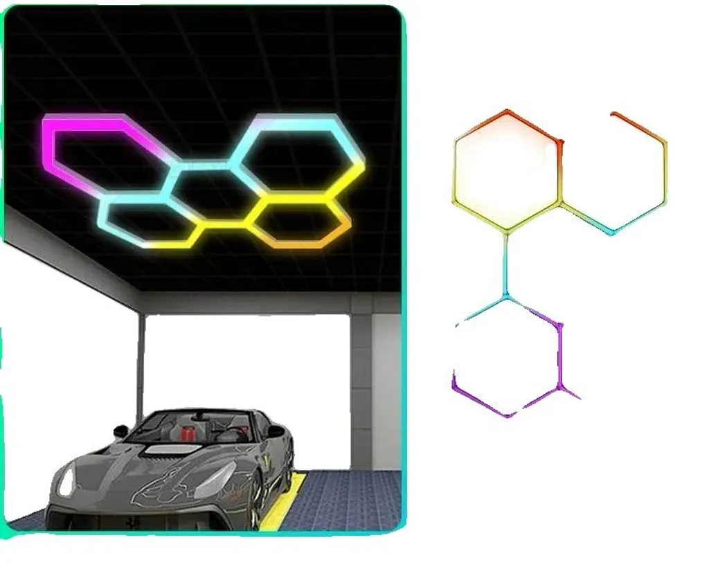 Applique LED hexagonale RGB sans perçage pour installation facile