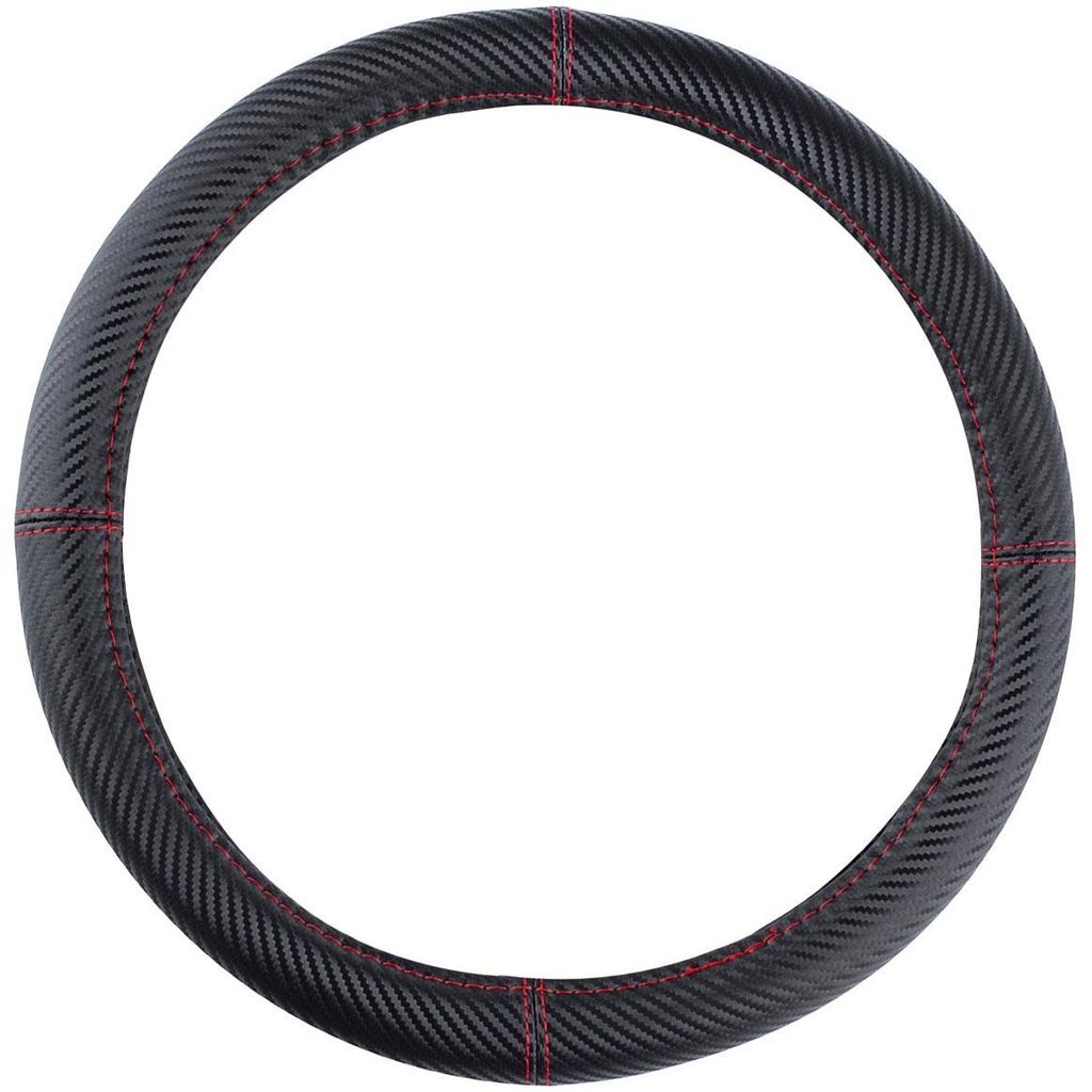 Potah volantu 37-39cm - karbon / červené obšití Obrázek produktu 