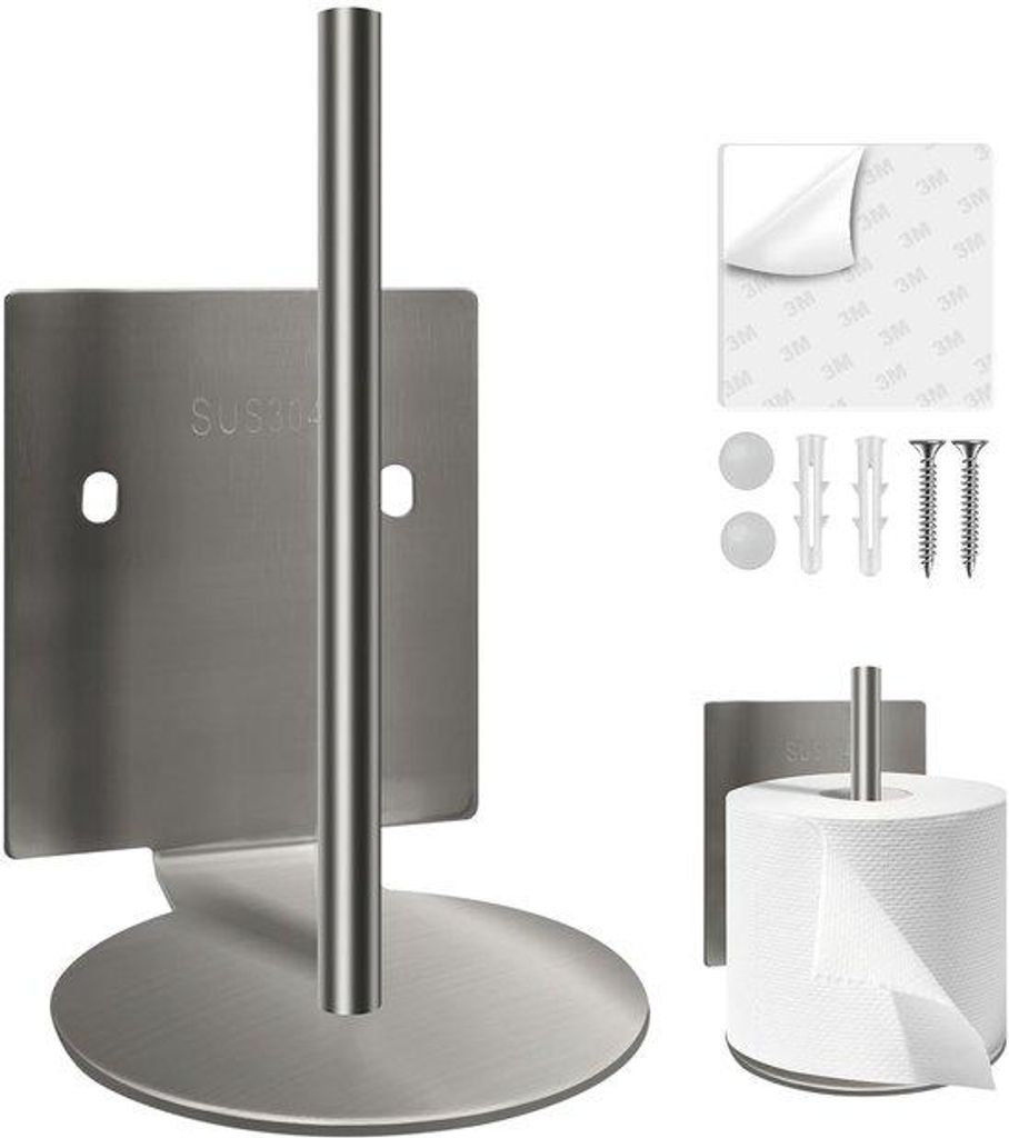 Selbstklebender Edelstahl-Toilettenpapierhalter, 3M, ohne Bohren