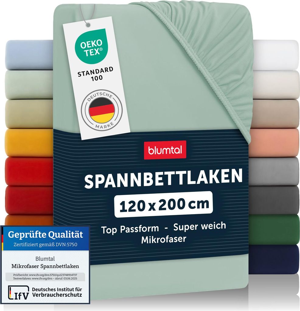 Blumtal Spannbettlaken 120x200cm – Atmungsaktives Produktbild 