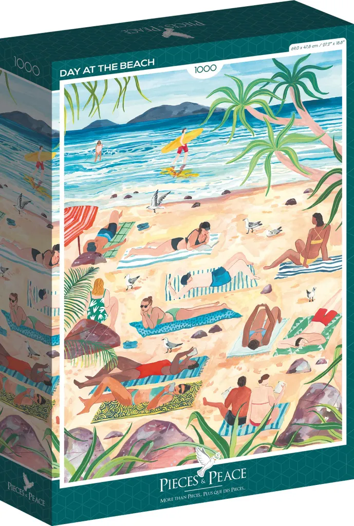 Puzzle coloré Jour de plage Pieces & Peace - 1000 pièces haute qualité - 2