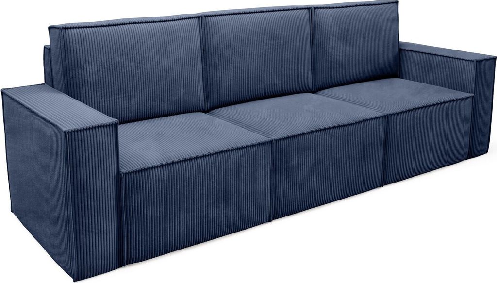BETTSO klassisch ORTO Dreisitzer CordSofa Sofa Blau
