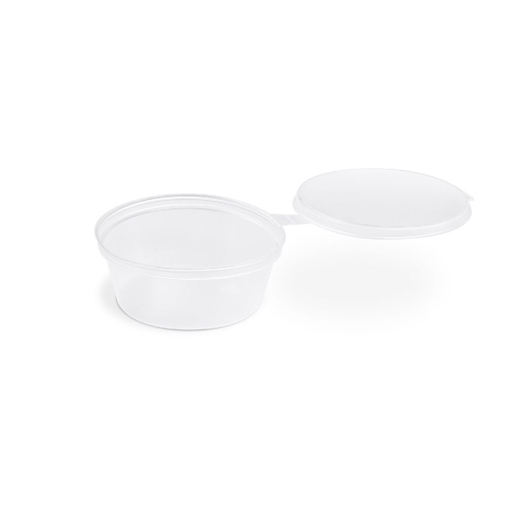 1000 Dressingbecher (PP) klar Ø70mm 60ml mit Deckel Produktbild 