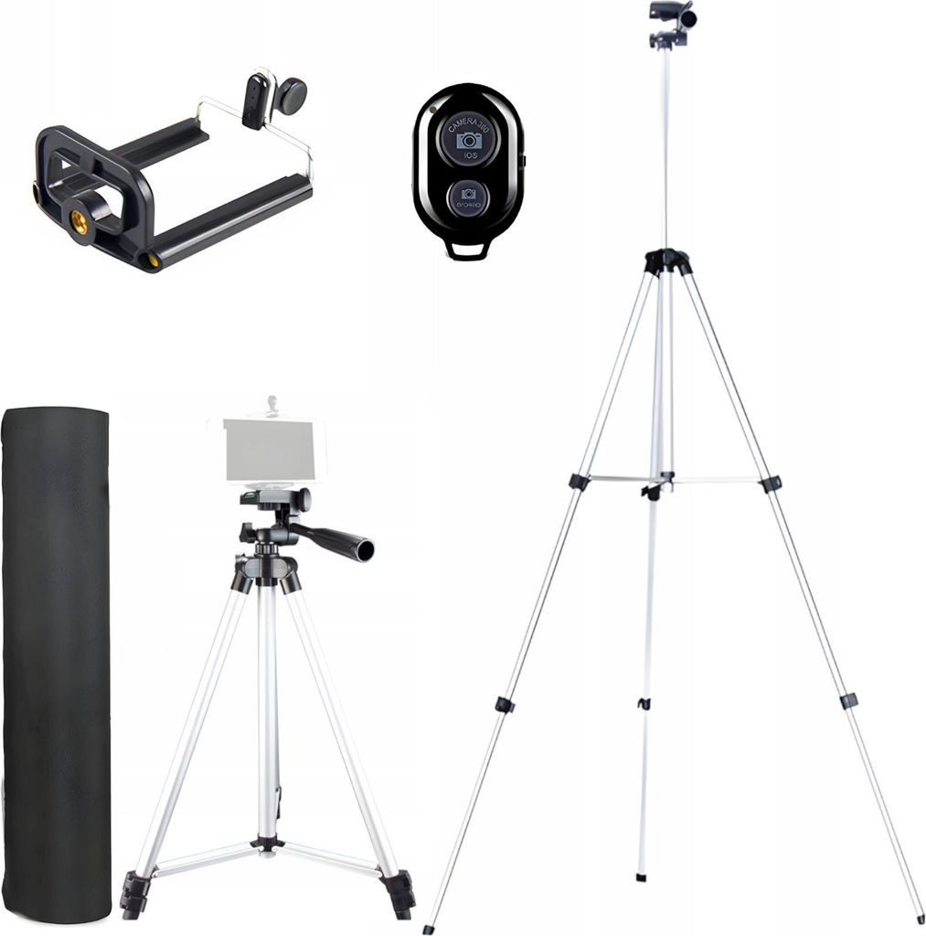 Statyw 4W1 Tripod 103Cm Pilot Bluetooth Uchwyt Na Telefon Zdjęcie produktu 